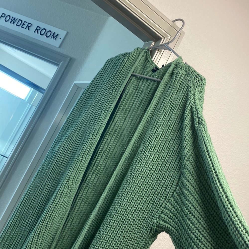 PRETTY LITTLE THING SAGE GREEN OVERSIZED long sweater